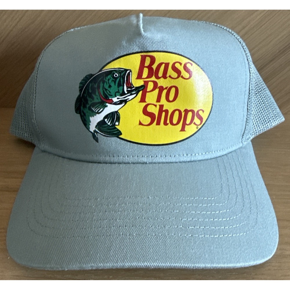 Bass Pro Shops Mesh Green‎ Hat Cap Adjustable Snapback Trucker Fishing Baseball